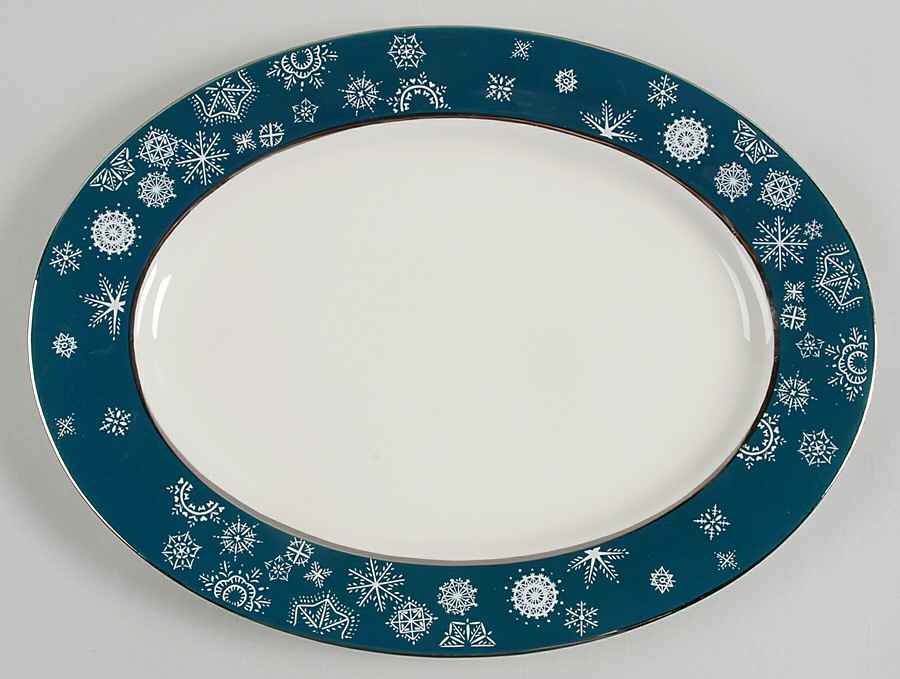 Snowflake 15" Oval Serving Platter by Castleton (USA)-1