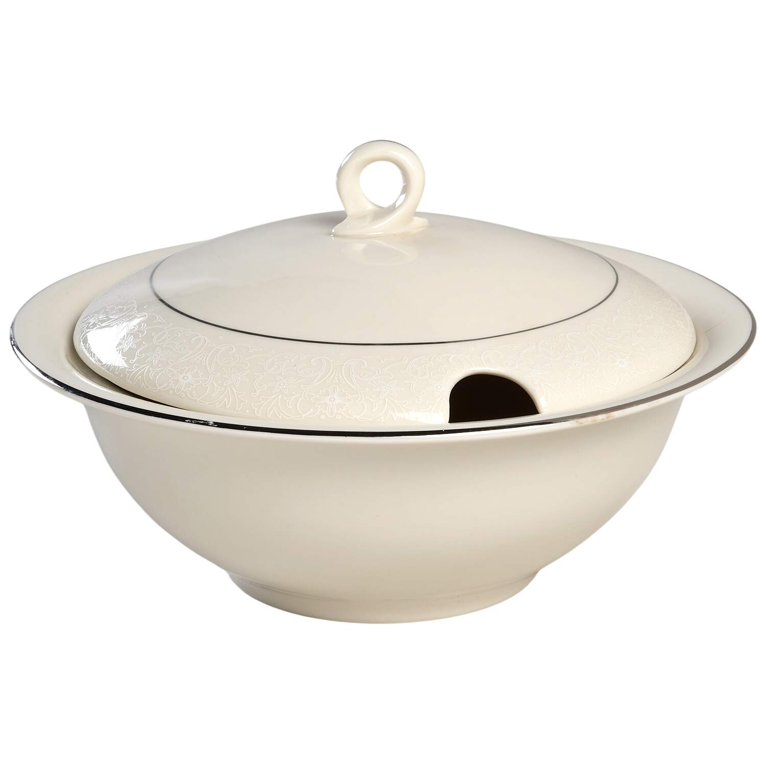 Snowflower Round Covered Vegetable by Castleton (USA)-1