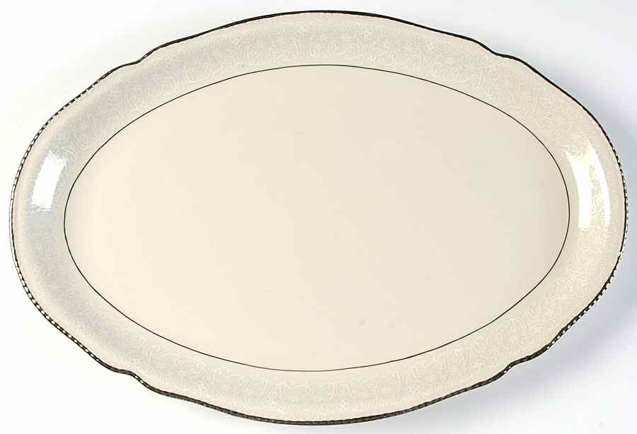 Snowflower 16" Oval Serving Platter by Castleton (USA)-1