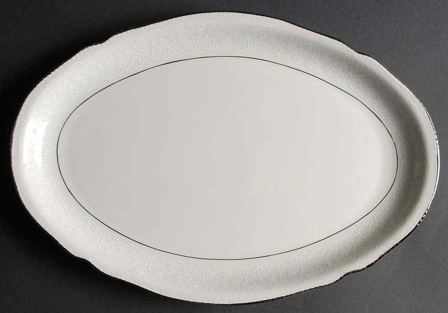 Snowflower 13" Oval Serving Platter by Castleton (USA)-1