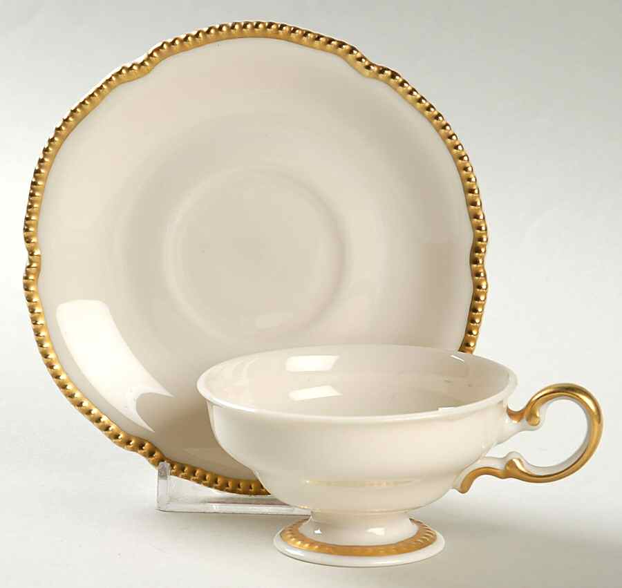 Sovereign Footed Demitasse Cup & Saucer Set by Castleton (USA)-1