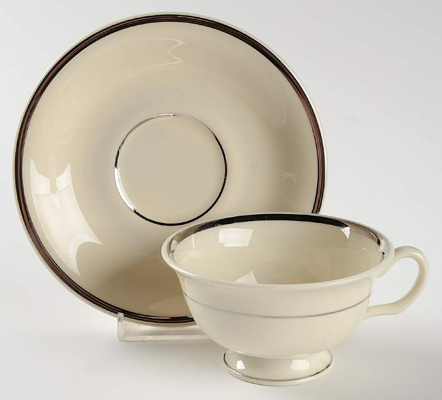 St. Regis Footed Cup & Saucer Set by Castleton (USA)-1