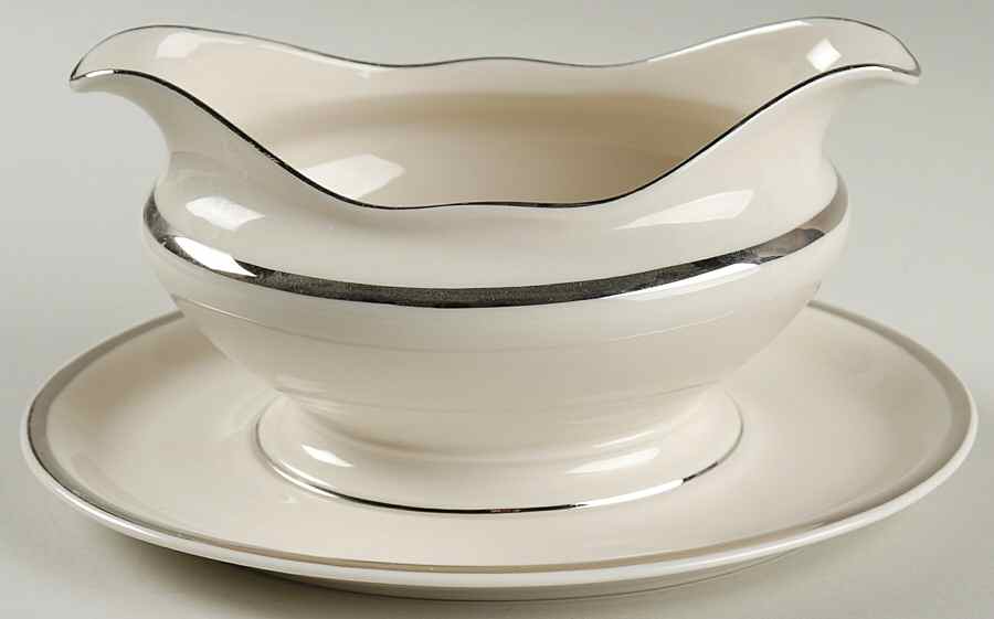 St. Regis Gravy Boat with Attached Underplate by Castleton (USA)-1