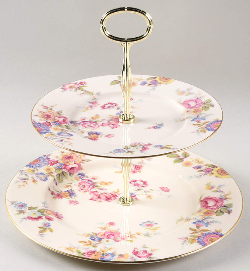 Sunnybrooke 6 5/8"-10"  2 Tiered Serving Tray (Dp, Sp) HC by Castleton (USA)-1