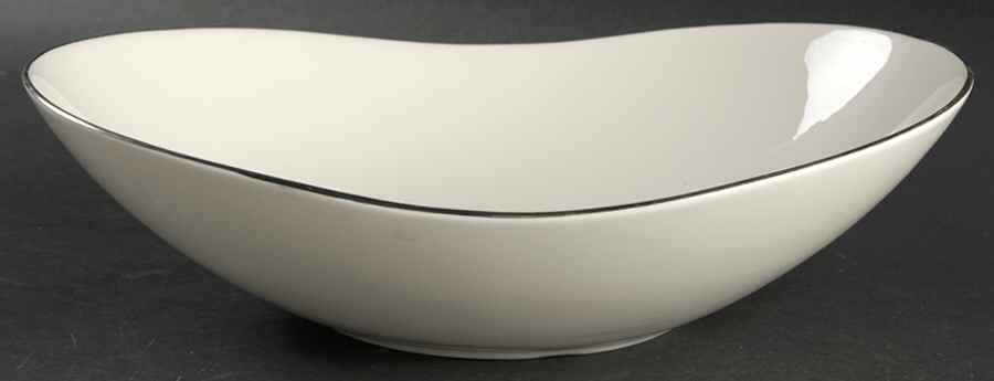 Symmetra (Platinum) 11" Oval Vegetable Bowl by Castleton (USA)-1