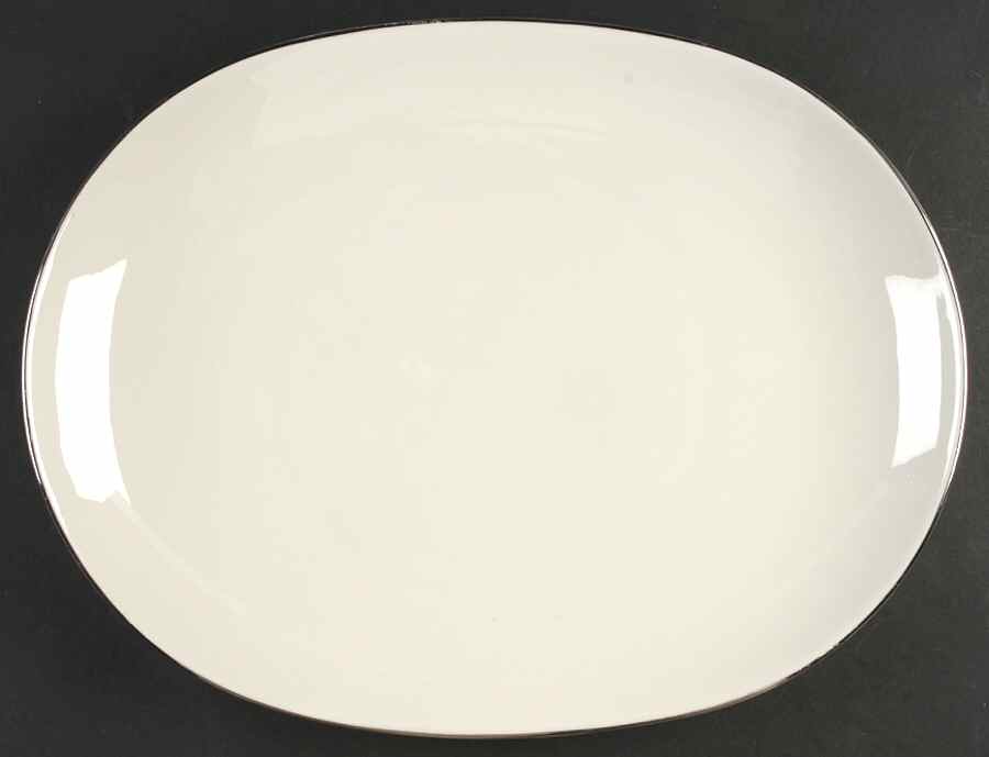 Symmetra (Platinum) 15" Oval Serving Platter by Castleton (USA)-1