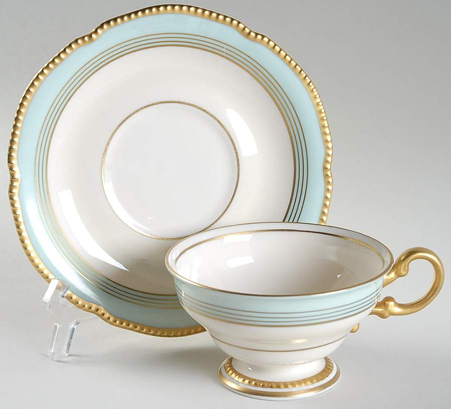 Tremont Footed Cup & Saucer Set by Castleton (USA)-1