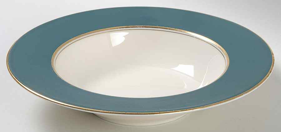 Windermere Green Rim Soup Bowl by Castleton (USA)-1