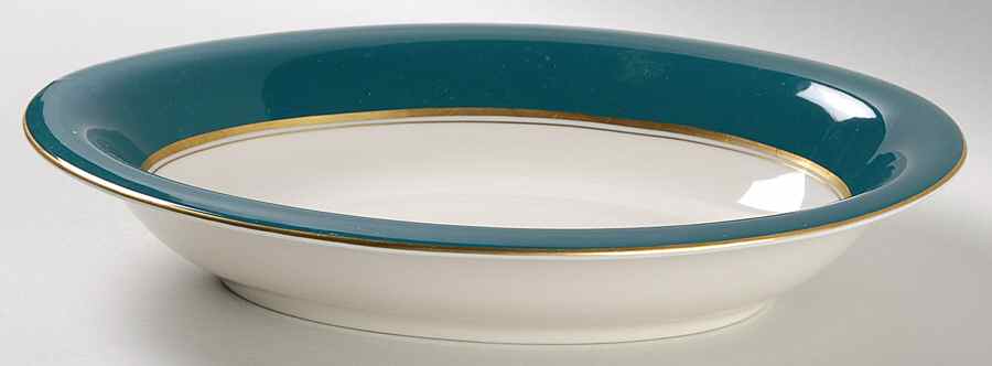 Windermere Green 10" Oval Vegetable Bowl by Castleton (USA)-1