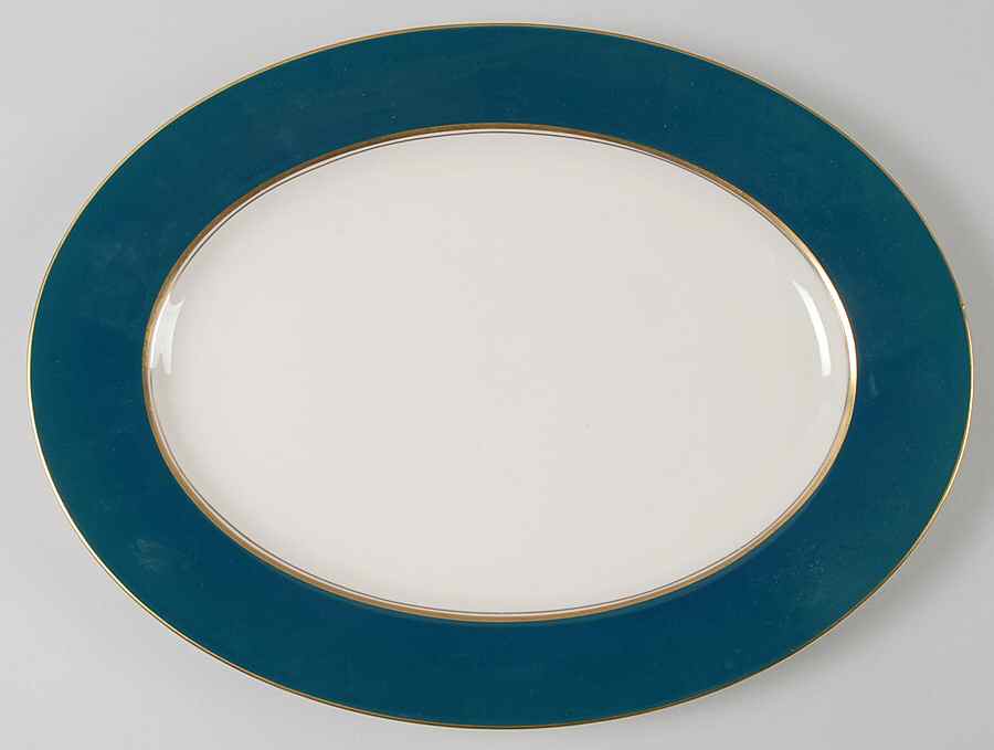 Windermere Green 15" Oval Serving Platter by Castleton (USA)-1