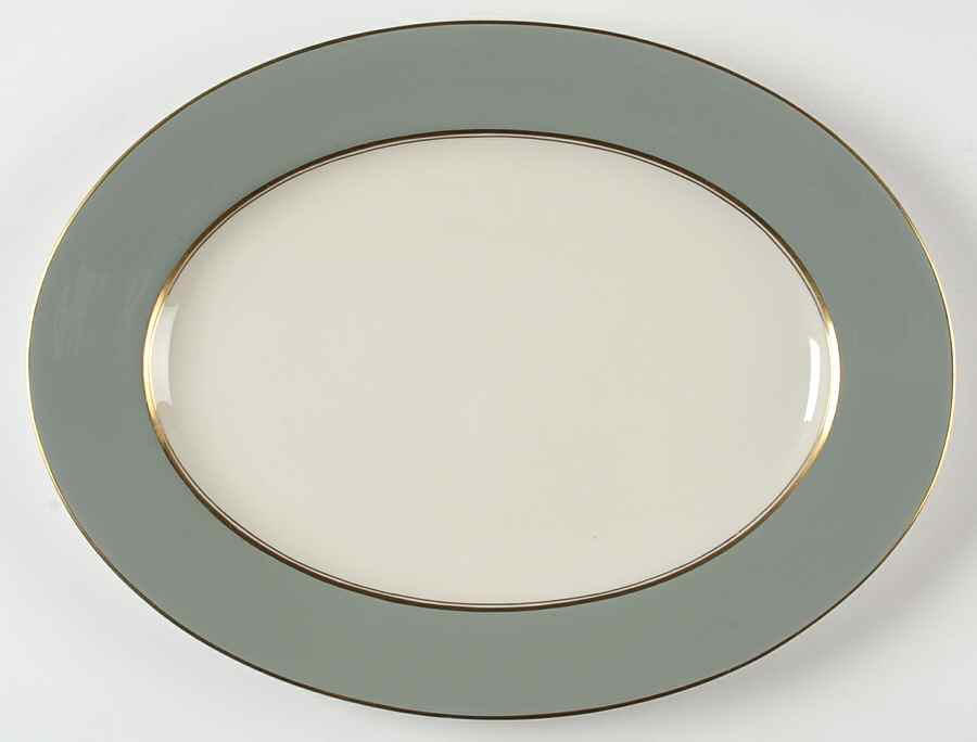 Windermere Grey 15" Oval Serving Platter by Castleton (USA)-1