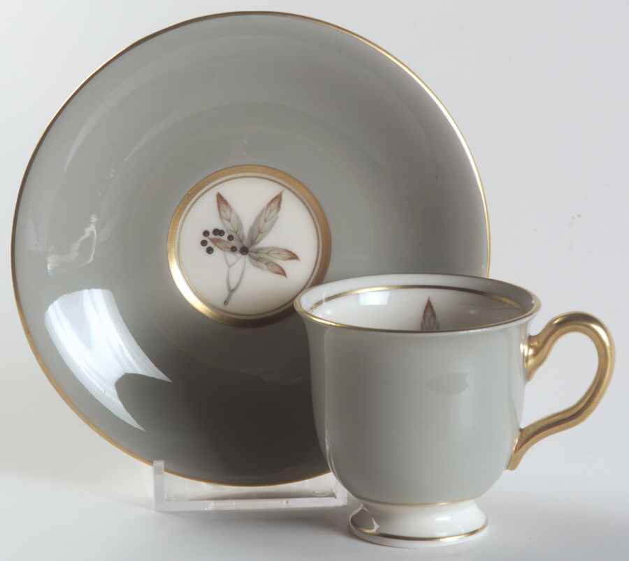 Woodmere Footed Demitasse Cup & Saucer Set by Castleton (USA)-1