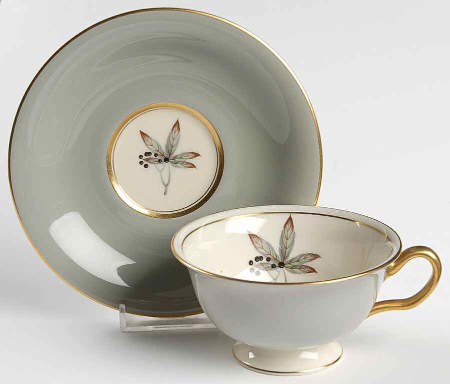 Woodmere Footed Cup & Saucer Set by Castleton (USA)-1