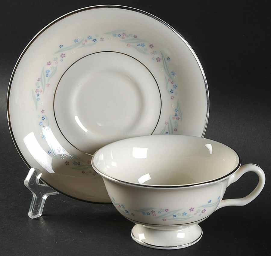 Woodsprite Footed Cup & Saucer Set by Castleton (USA)-1