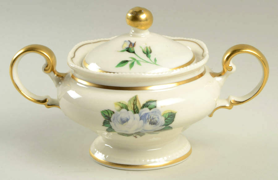 York Rose Sugar Bowl & Lid by Castleton (USA)-1