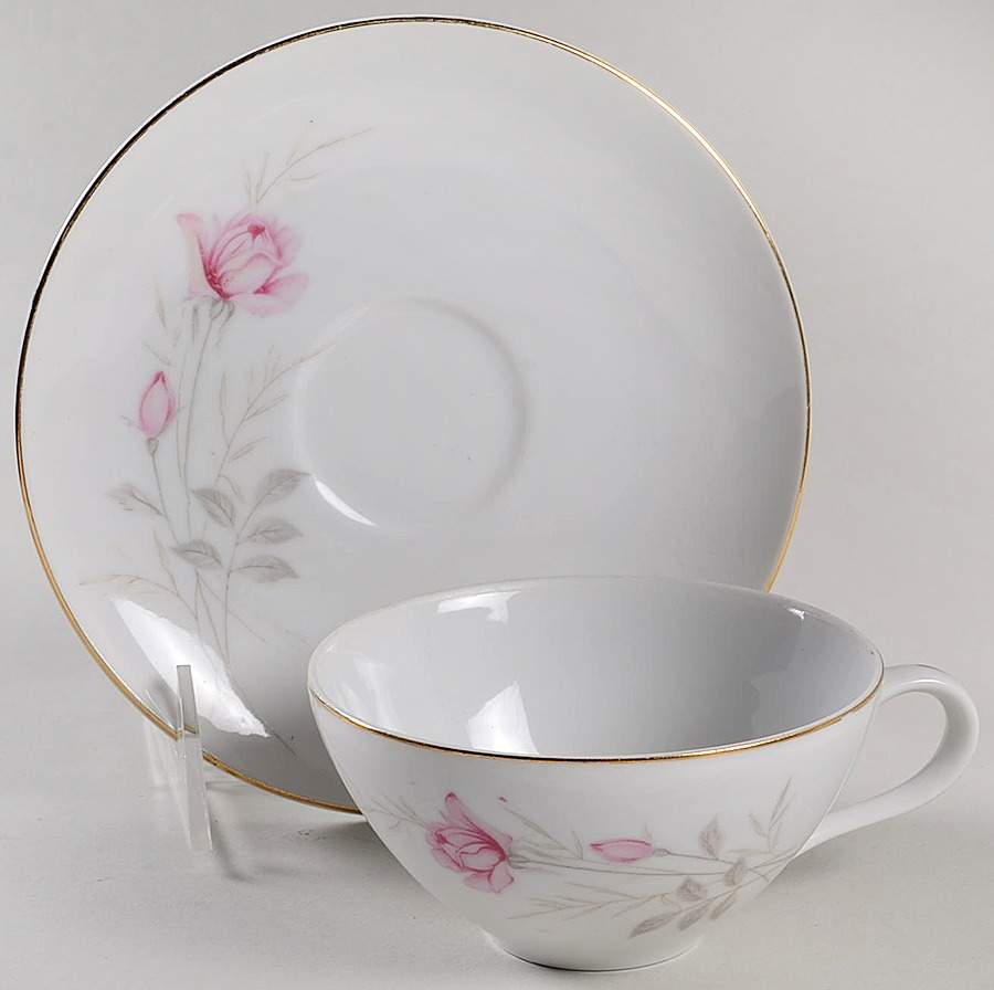 American Rose Flat Cup & Saucer Set by Camelot-1