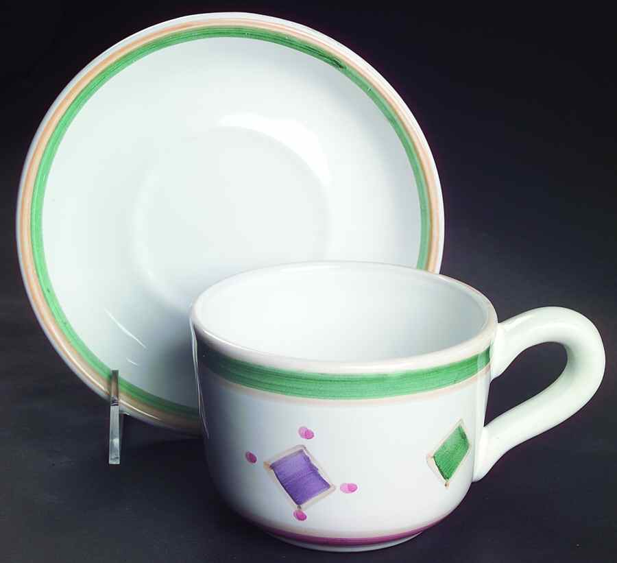 Belvidere Oversized Cup & Saucer Set by Caleca-1
