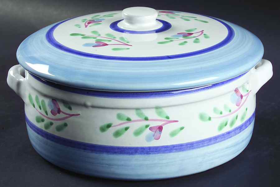 Blue Garland 1.5 Qt Round Covered Casserole by Caleca-1