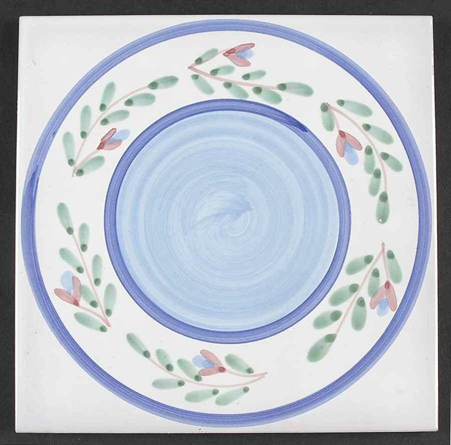 Blue Garland Tea Tile by Caleca-1