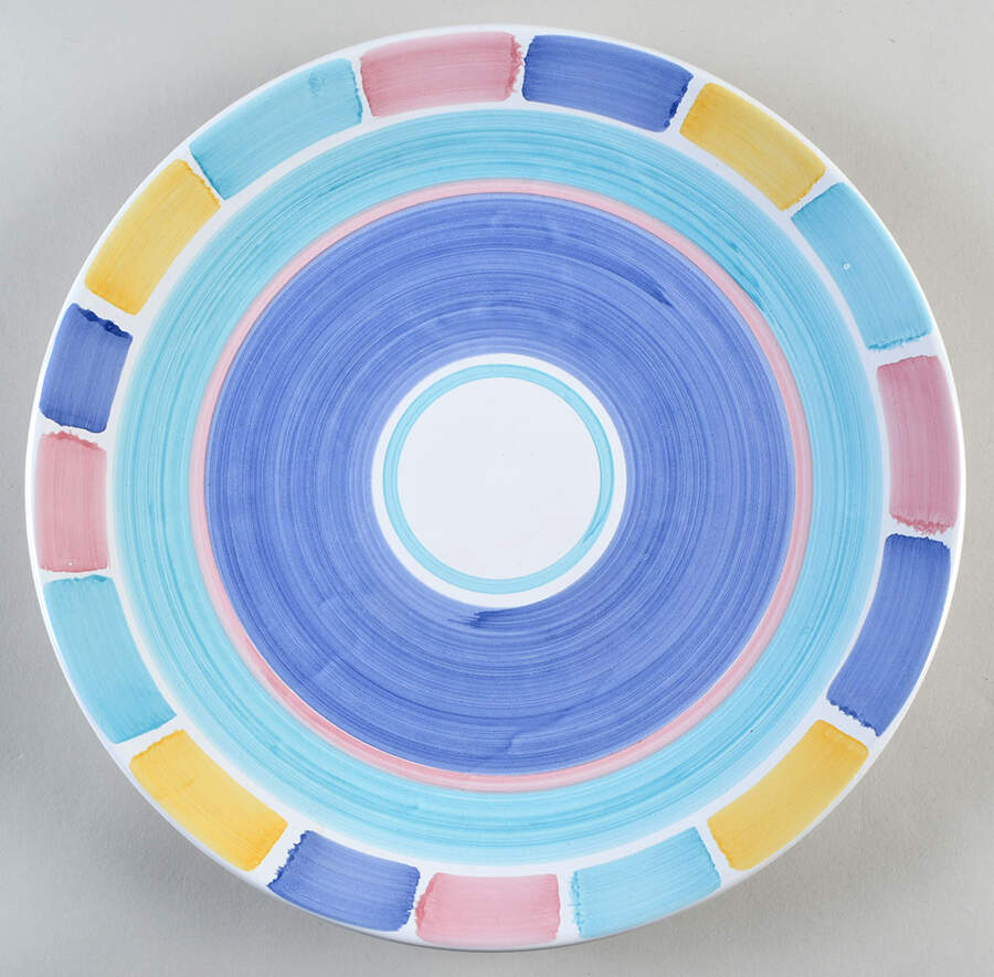 Color Blocks 13" Chop Plate (Round Platter) by Caleca-1