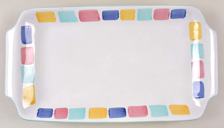 Color Blocks Large Rectangular Tray by Caleca-1