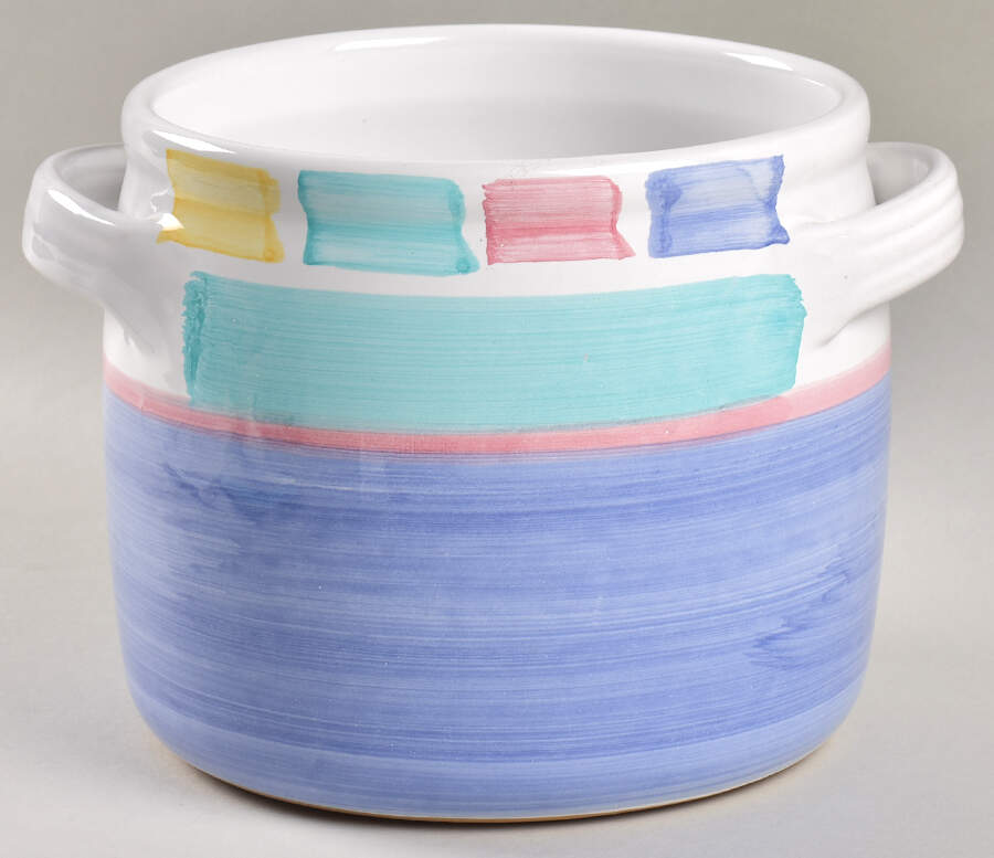 Color Blocks Bean Pot No Lid by Caleca-1