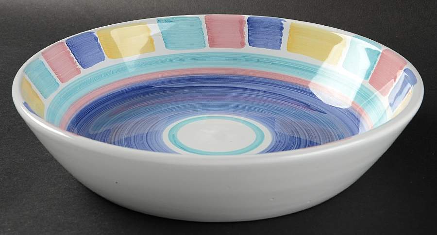 Color Blocks 10" Pasta Serving Bowl by Caleca-1