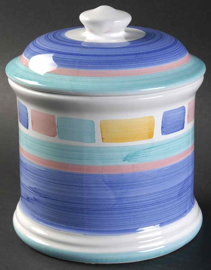 Color Blocks Medium Canister & Lid by Caleca-1