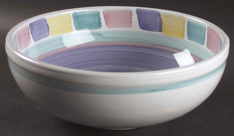 Color Blocks 10" Large Salad Serving Bowl by Caleca-1