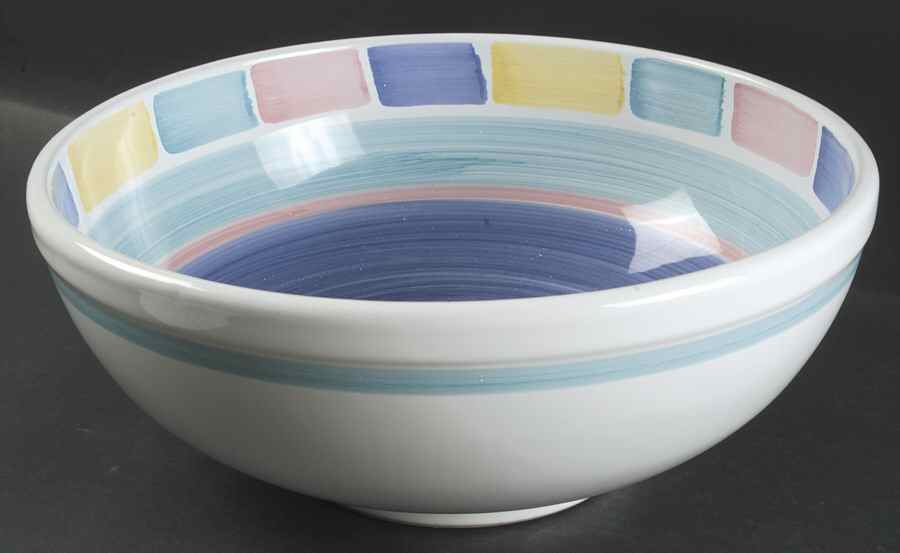 Color Blocks 13" Large Salad Serving Bowl by Caleca-1