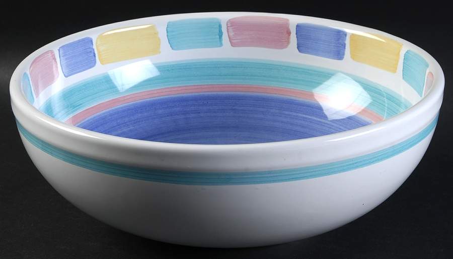 Color Blocks 10" Round Vegetable Bowl by Caleca-1