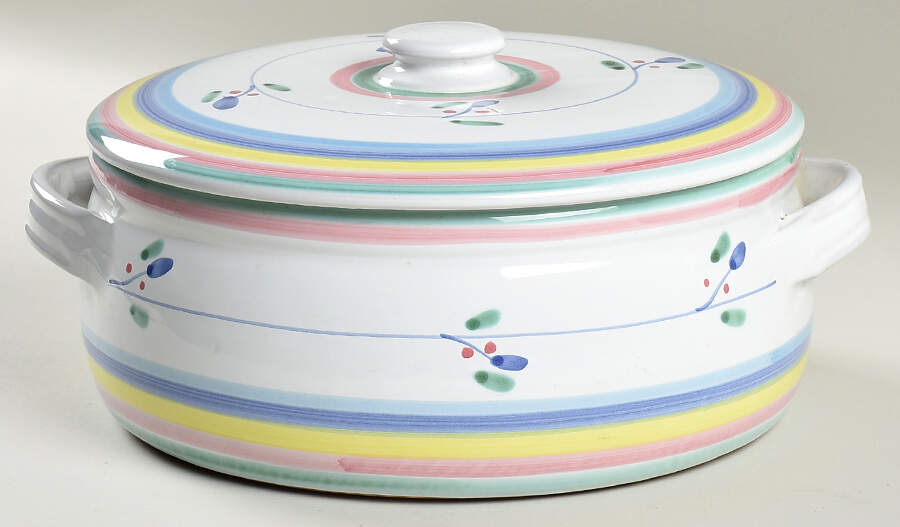 Cristina 5 Quart Round Covered Casserole by Caleca-1