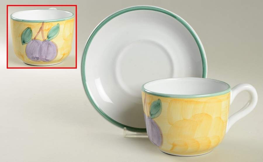 Frutta Breakfast Cup & Saucer Set by Caleca-1