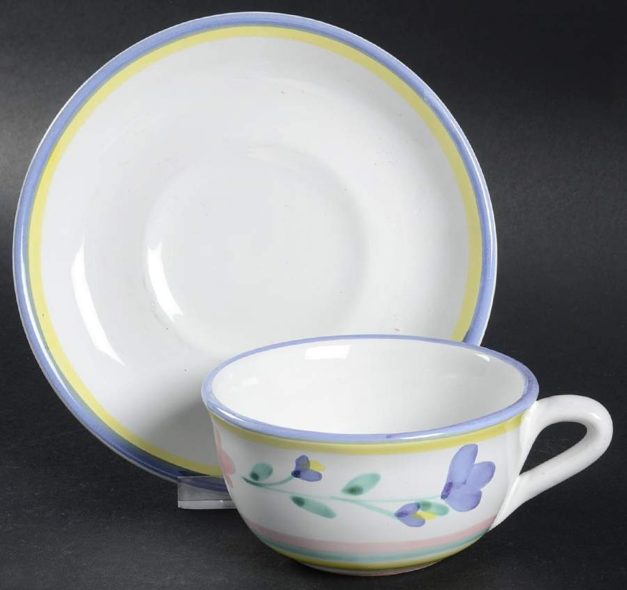Giardino Flat Cup & Saucer Set by Caleca-1