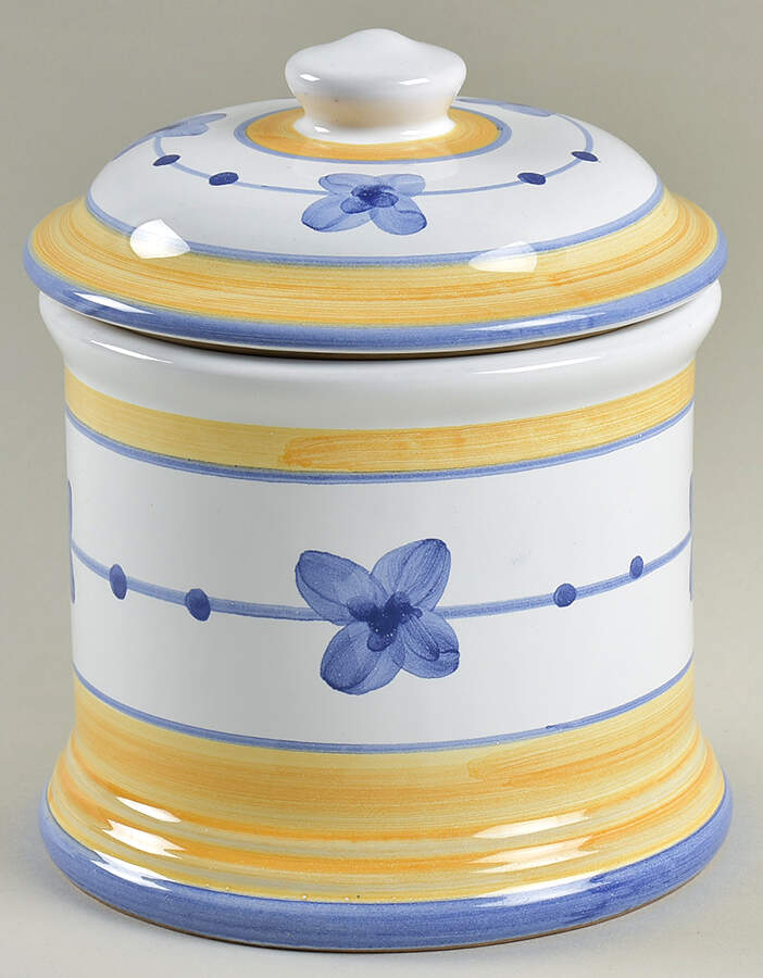 Marina (Blue&Yellow) Small Canister & Lid by Caleca-1