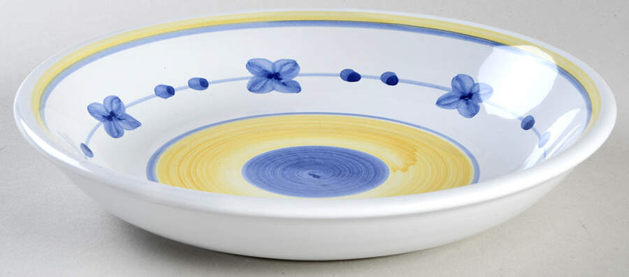 Marina (Blue&Yellow) 8" Soup/Pasta Bowl by Caleca-1