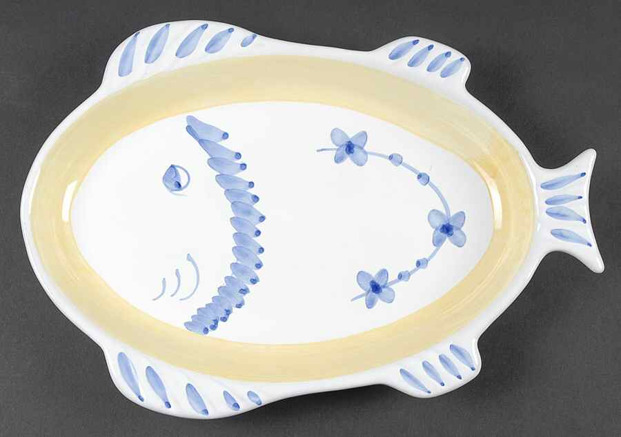 Marina (Blue&Yellow) Fish Platter by Caleca-1