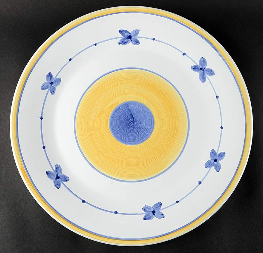 Marina (Blue&Yellow) 16" Chop Plate (Round Platter) by Caleca-1