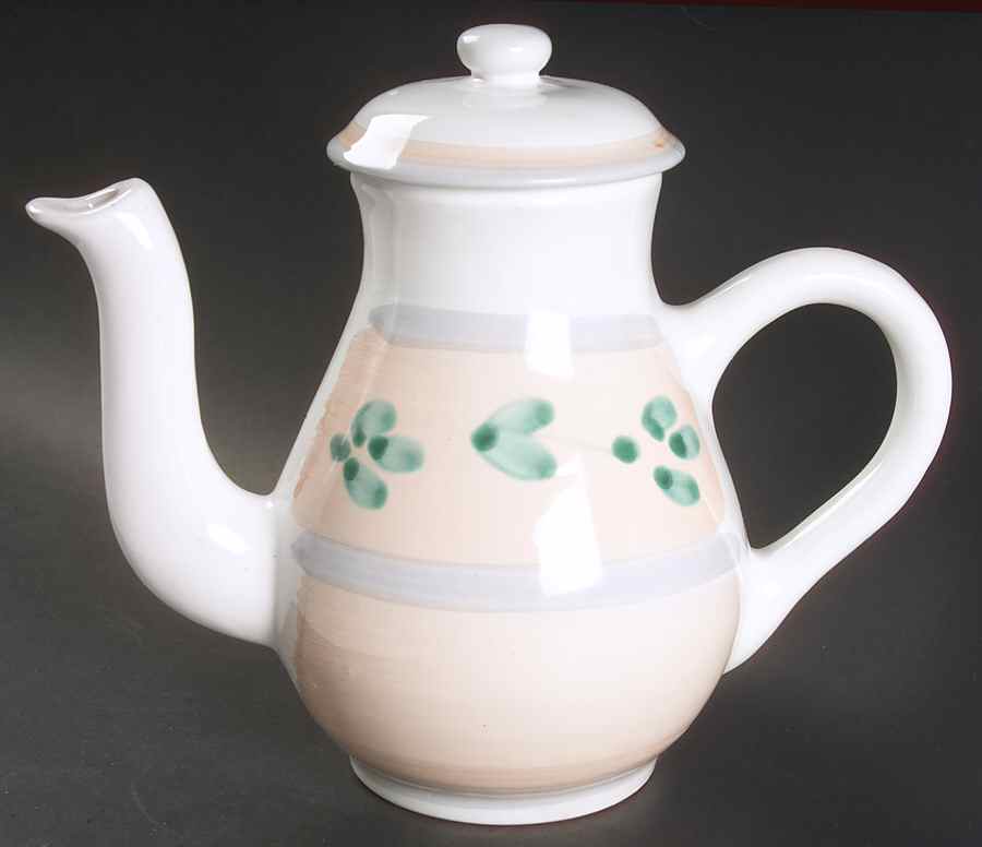 Peach Garland Coffee Pot & Lid by Caleca-1