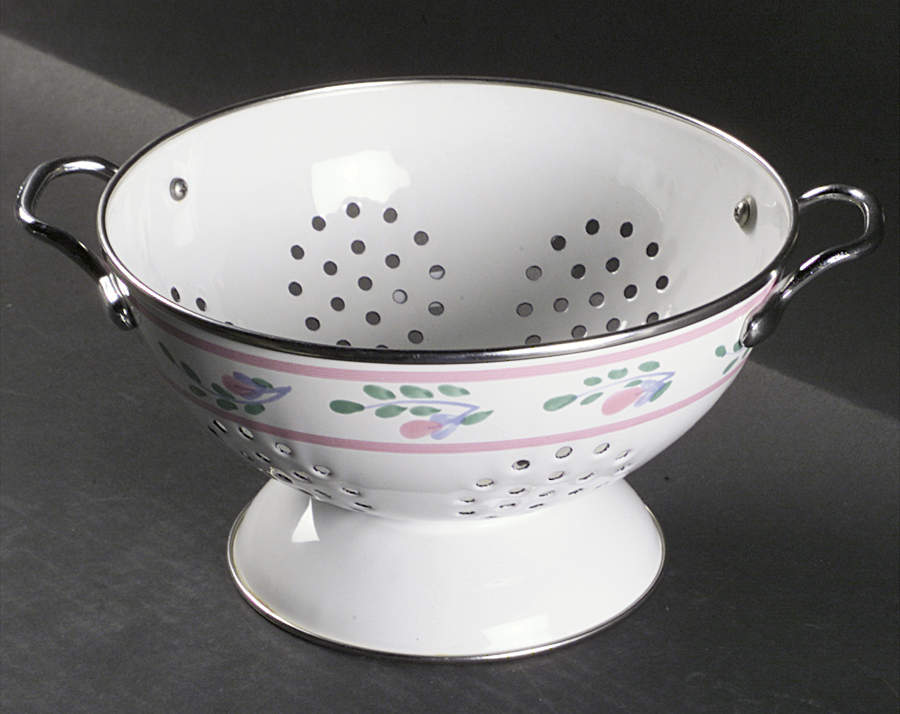 Pink Garland Metal Colander by Caleca-1