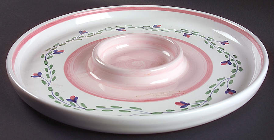 Pink Garland 1 Piece Chip & Dip by Caleca-1