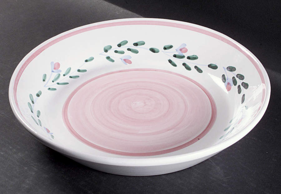 Pink Garland 14" Pasta Serving Bowl by Caleca-1