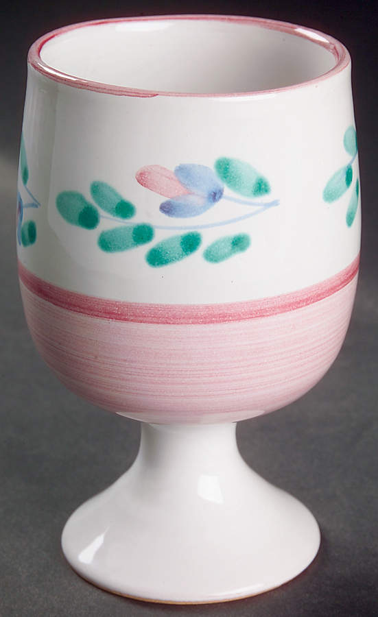 Pink Garland China Goblet by Caleca-1