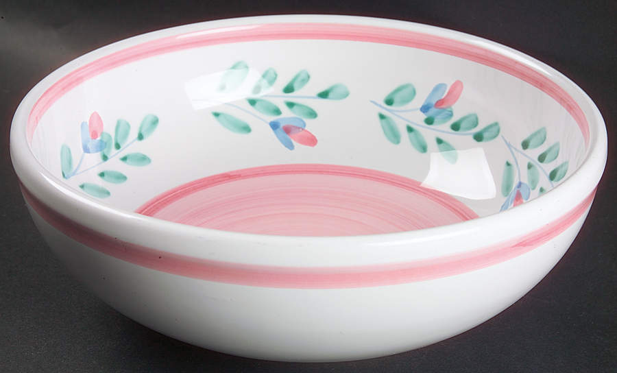 Pink Garland 10" Round Vegetable Bowl by Caleca-1