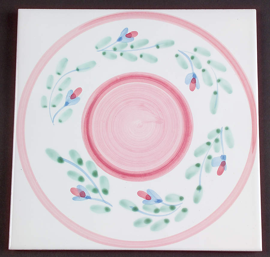 Pink Garland Tea Tile by Caleca-1