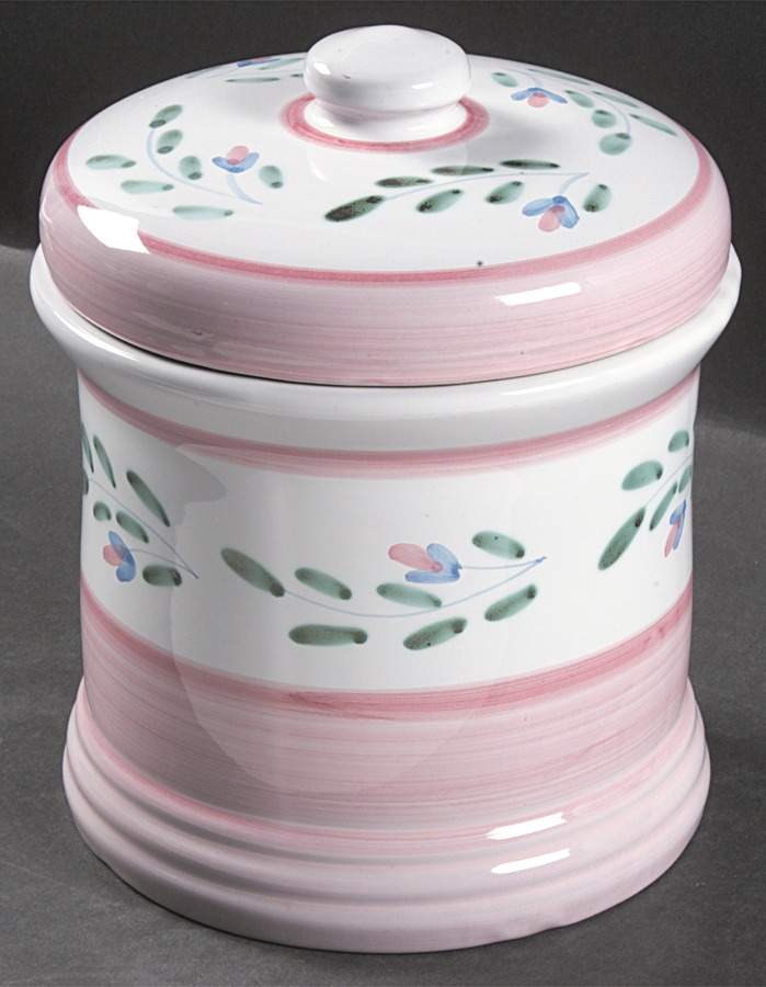 Pink Garland Large Canister & Lid by Caleca-1