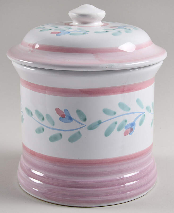 Pink Garland Large Canister & Lid by Caleca-1