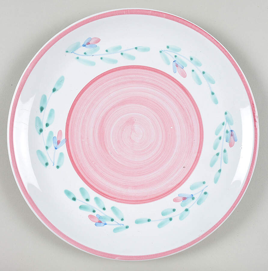 Pink Garland Dinner Plate by Caleca-1