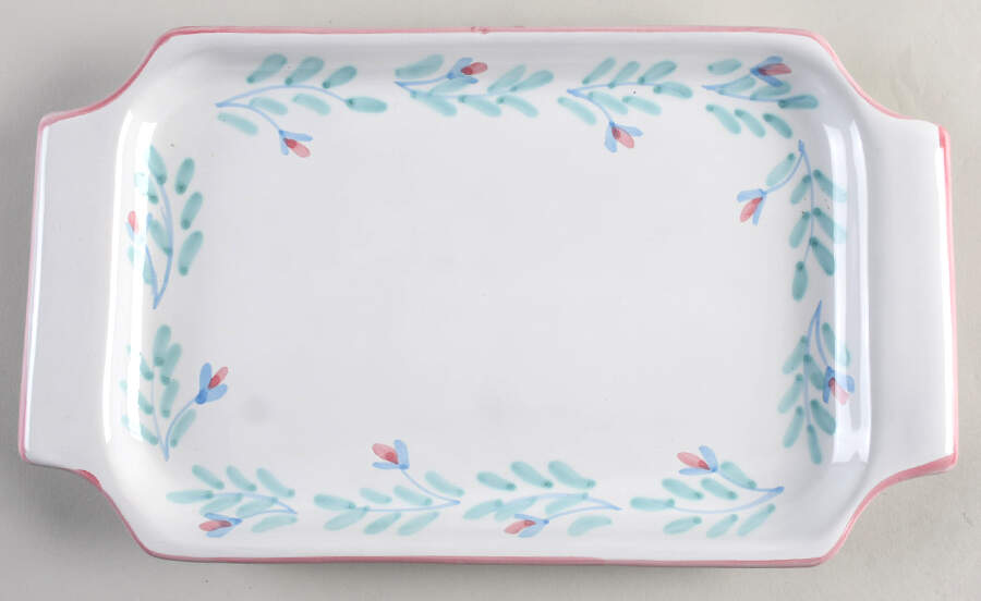 Pink Garland Large Sandwich Tray by Caleca-1