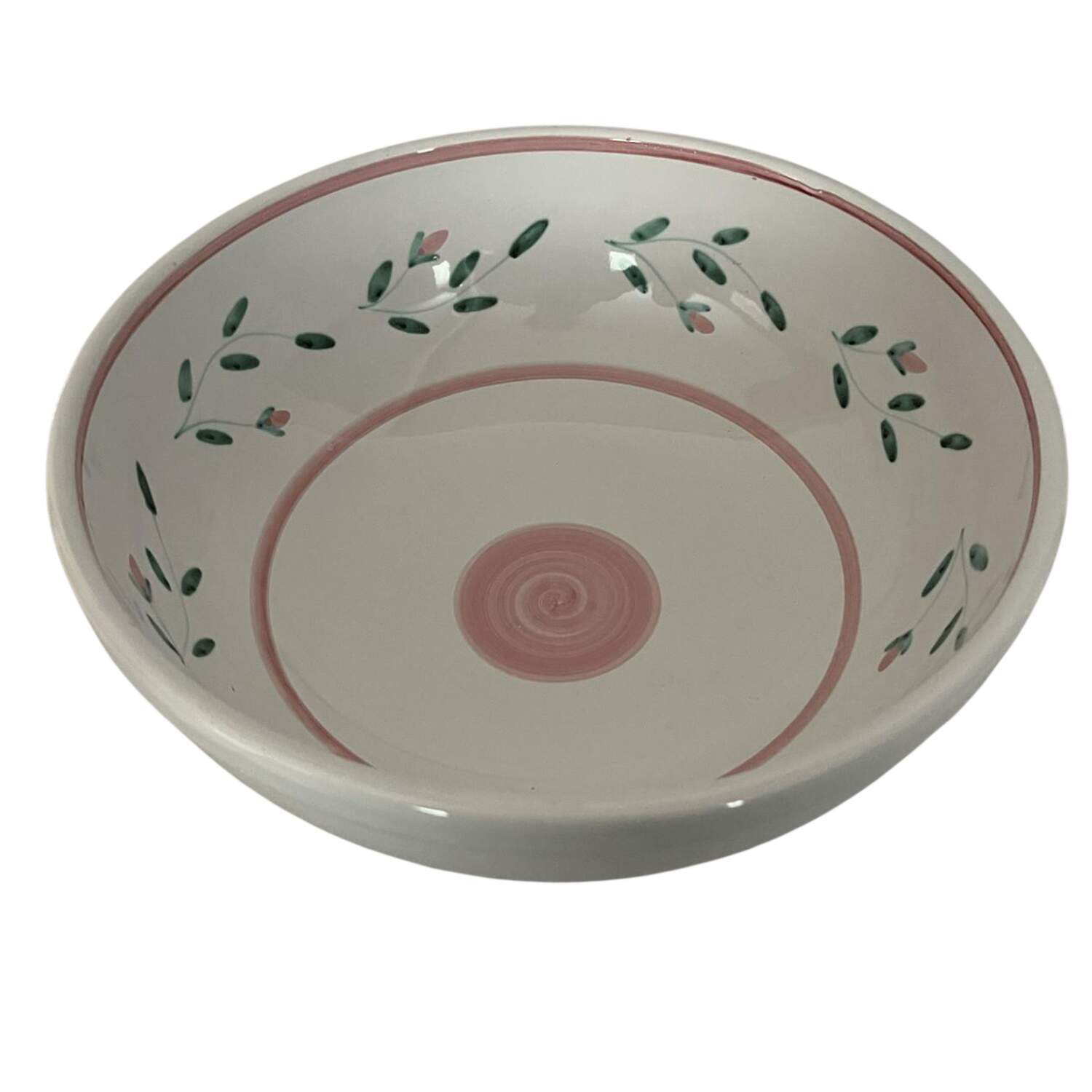 Pink Garland 13" Large Salad Serving Bowl by Caleca-1